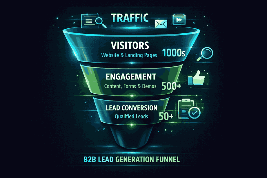 b2b website lead generation funnel